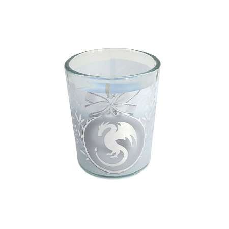 Новогодняя свеча в стакане Дракон с ароматом еловых шишек 5см