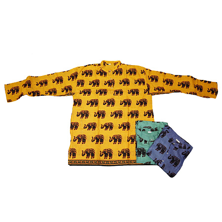 Курта рубашка плотный хлопок со Слониками 58 размер цвет в ассортименте