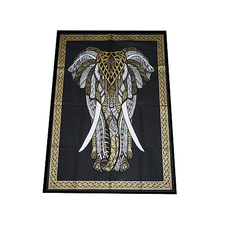 Батик хб с росписью Слон символ удачи, богатства и изобилия 106см-73см