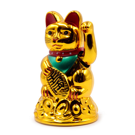 Манеки Неко кошка золотая 11см символ финансового благополучия SEW28-15G