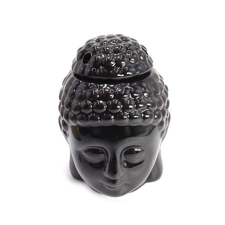 Аромалампа Голова Будды керамика черная 11*8,5*8см