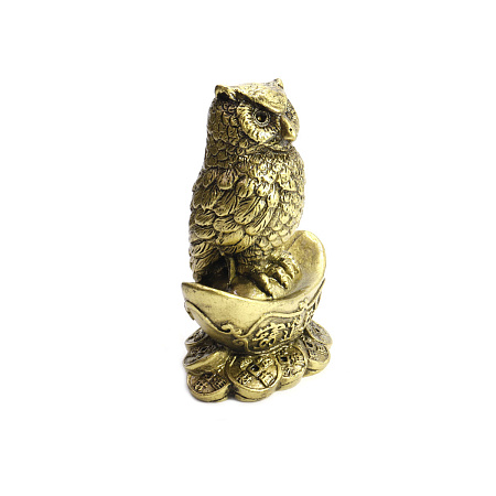 Фигурка Фен Шуй Сова на монетах символ процветания через мудрость и карьерный рост