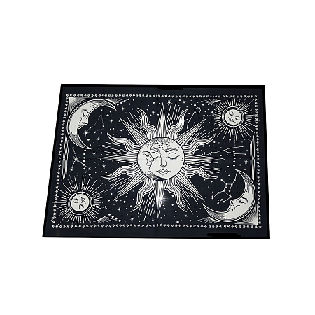 Батик хб с росписью Солнце и Луна символ удачи, богатства и изобилия 118см-70см