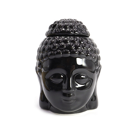 Аромалампа Голова Будды керамика черная 11*8,5*8см