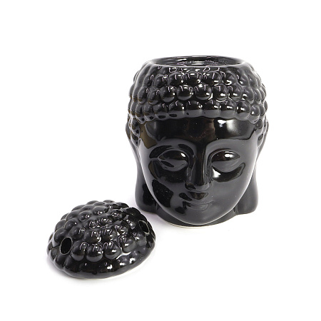 Аромалампа Голова Будды керамика черная 11*8,5*8см УЦЕНКА
