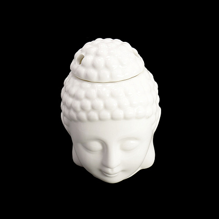 Аромалампа Голова Будды керамика белая 11*8,5*8см