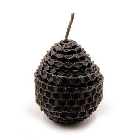 Свеча пчелиный воск Яйцо Черная для выкатывания негатива размер 6х4,5см