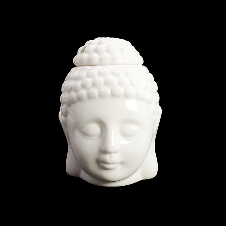 Аромалампа Голова Будды керамика белая 11*8,5*8см