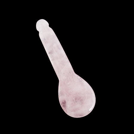 Скребок Гуаша лопаточка Розовый кварц натуральный камень омолаживающий для лица и массажа тела 