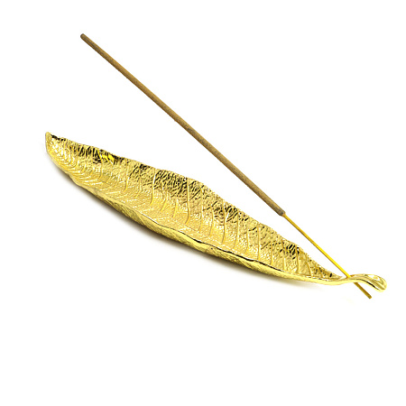 Подставка под благовония Лист силумин ZSL-01Y цвет - золото