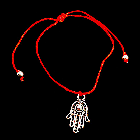 Браслет Красная нить Ладонь Фатимы символ защиты от всех видов неприятностей, порчи и сглаза