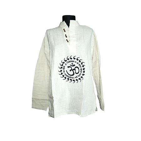 Курта рубашка AE-03-SH Бог Шива легкий хлопок Индия в 1 размере h-70см плечи 50см грудь 55см *2
