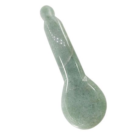 Скребок Гуаша лопаточка Нефрит натуральный камень омолаживающий для лица и массажа тела 