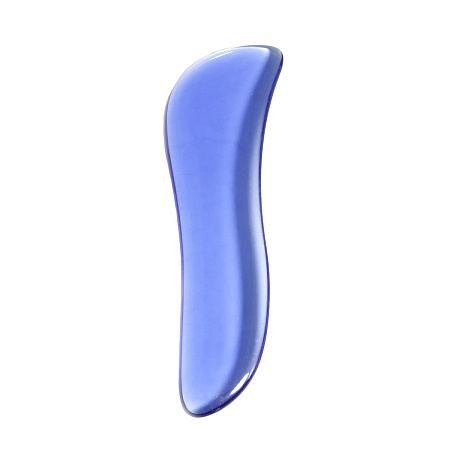 Скребок гуаша Волна - синее стекло для массажа лица и тела