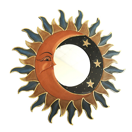 Зерка настенное Солнце и Луна олицетворяют процветание, развитие, карьерный рост и благополучие 60см