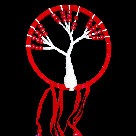 Ловец снов Дерево Жизни красное поможет вернуть оставшие чувства, аернуть любимого d-12см h-32см
