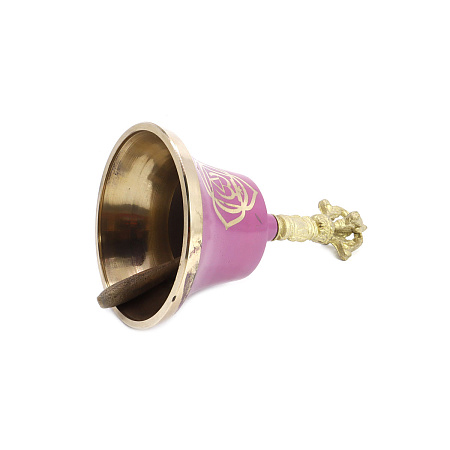 Колокол Розовый тибетский поющий 5 металлов h-16см d-9см