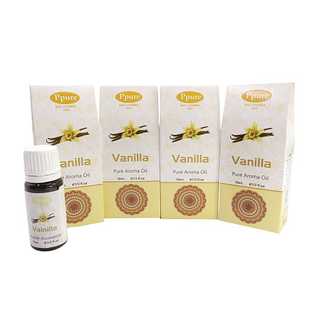 Масло Ppure VANILLA 10мл уп-4шт Ваниль ароматическое масло для аромаламп 